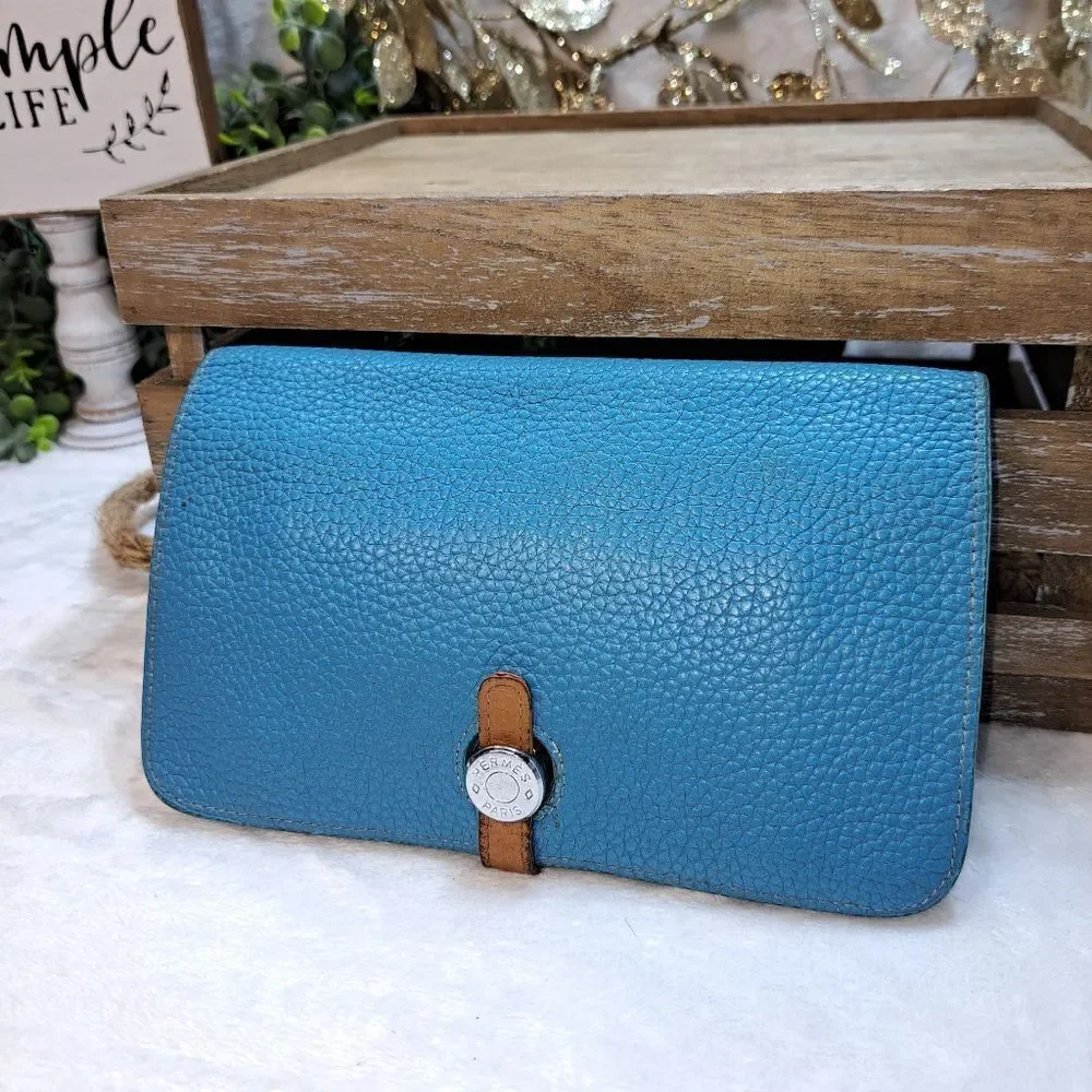 Authentic HERMES Dogon Togo Leather Long Bifold Wallet Excellent conditi… - Picture 3 of 17